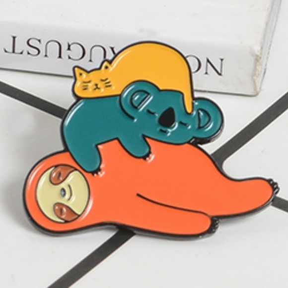 Jewelry - Sloth Koala Kitty Sleeping Enamel Pin